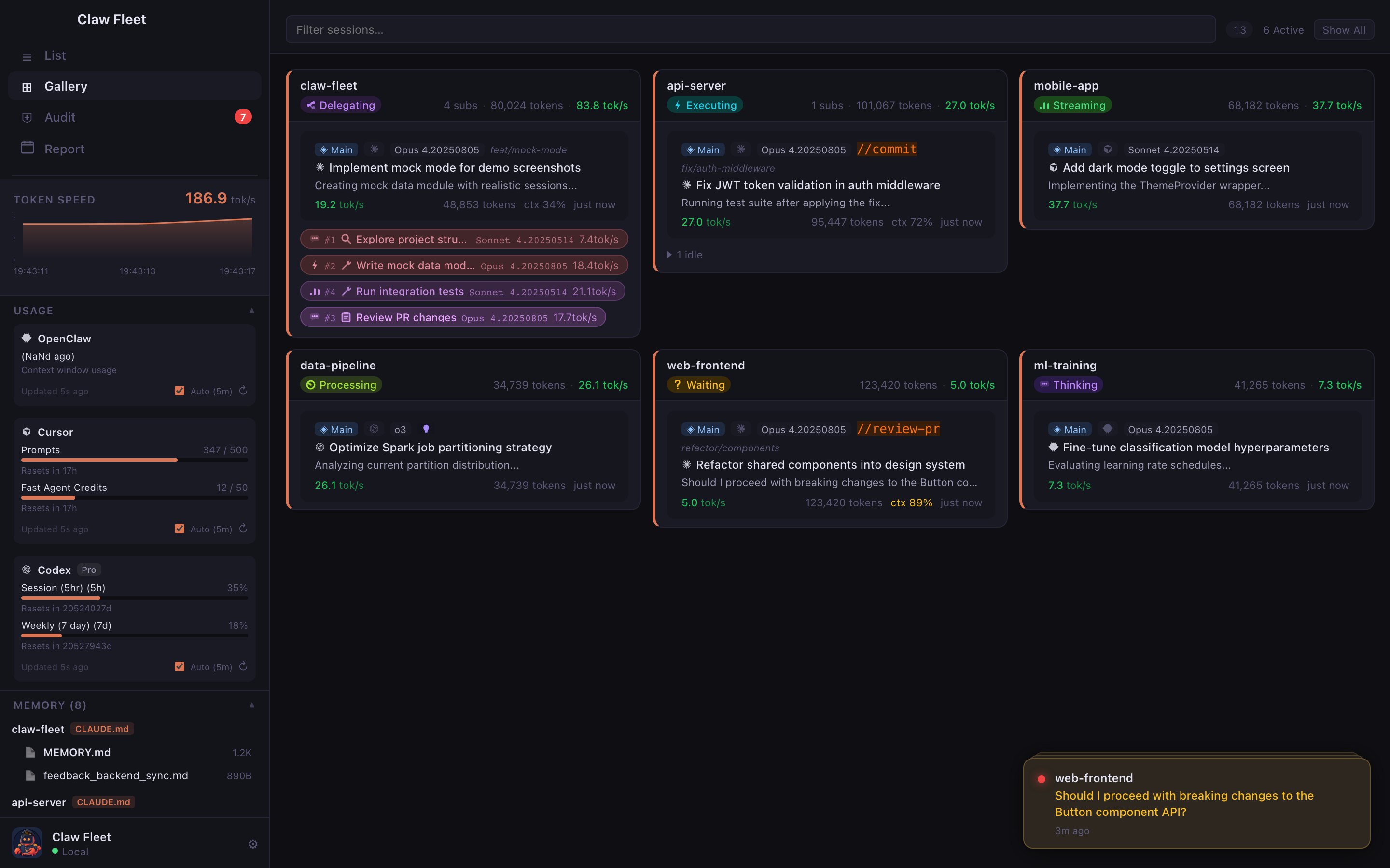 Claw Fleet Gallery View